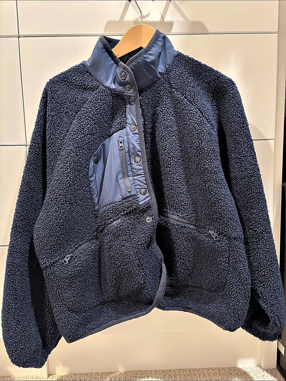 Free People FP Movement Hit The Slopes Fleece Jacket Blue XL